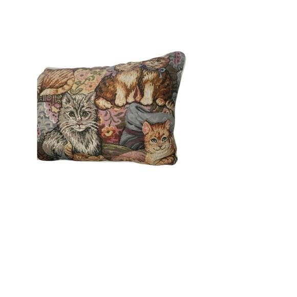 Tapestry Cat Cats Decorative Throw Pillow 16” X 11” Cat Lover- Fast Shipping - Picture 4 of 12